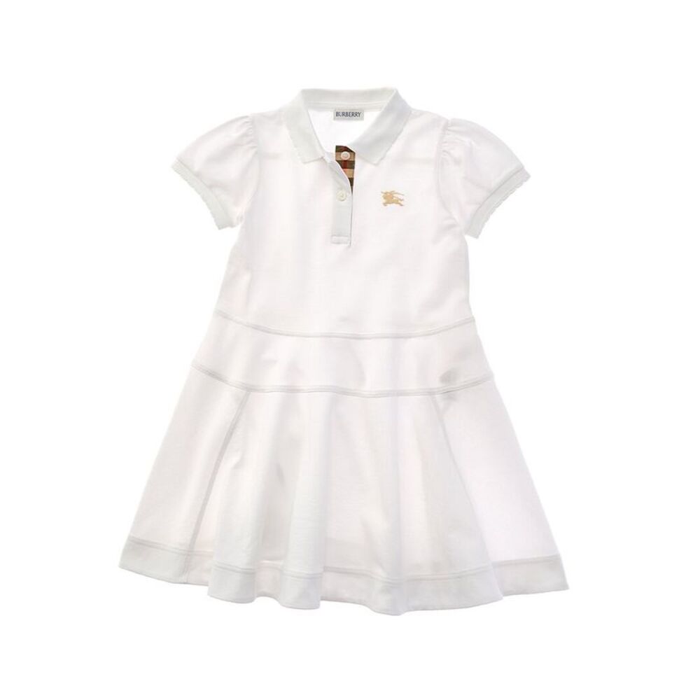 Burberry Girls  Polo Shirt Dress, White